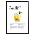 Whiskey Smash Cocktail Recipe Poster - GroovyGrove