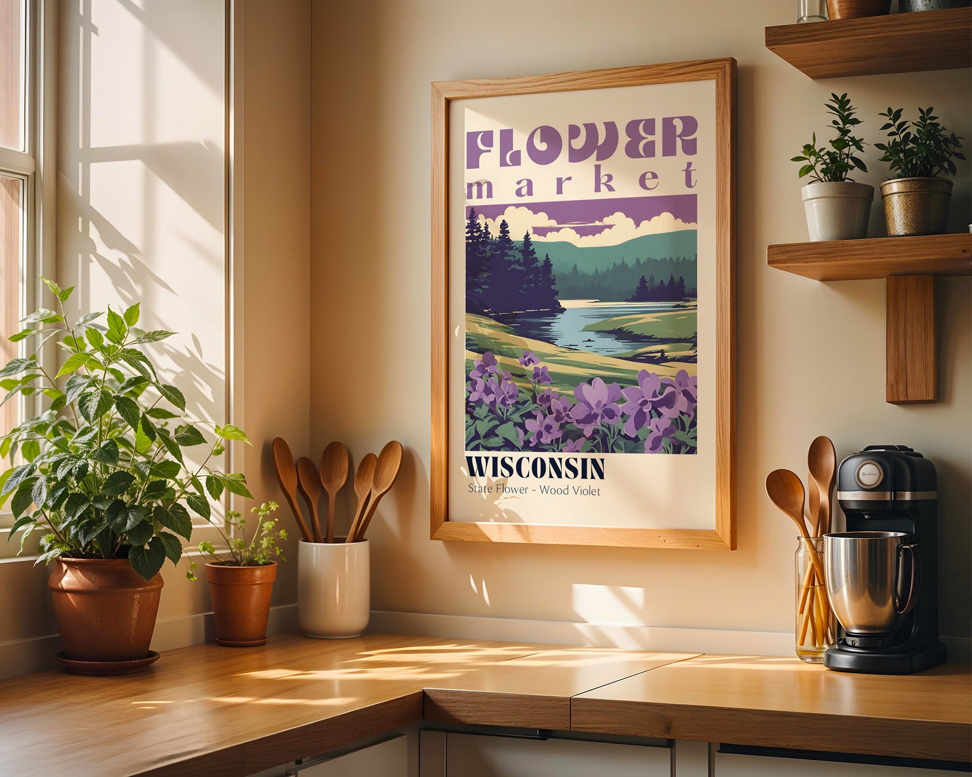 Wisconsin Flower Market Vintage Poster - GroovyGrove