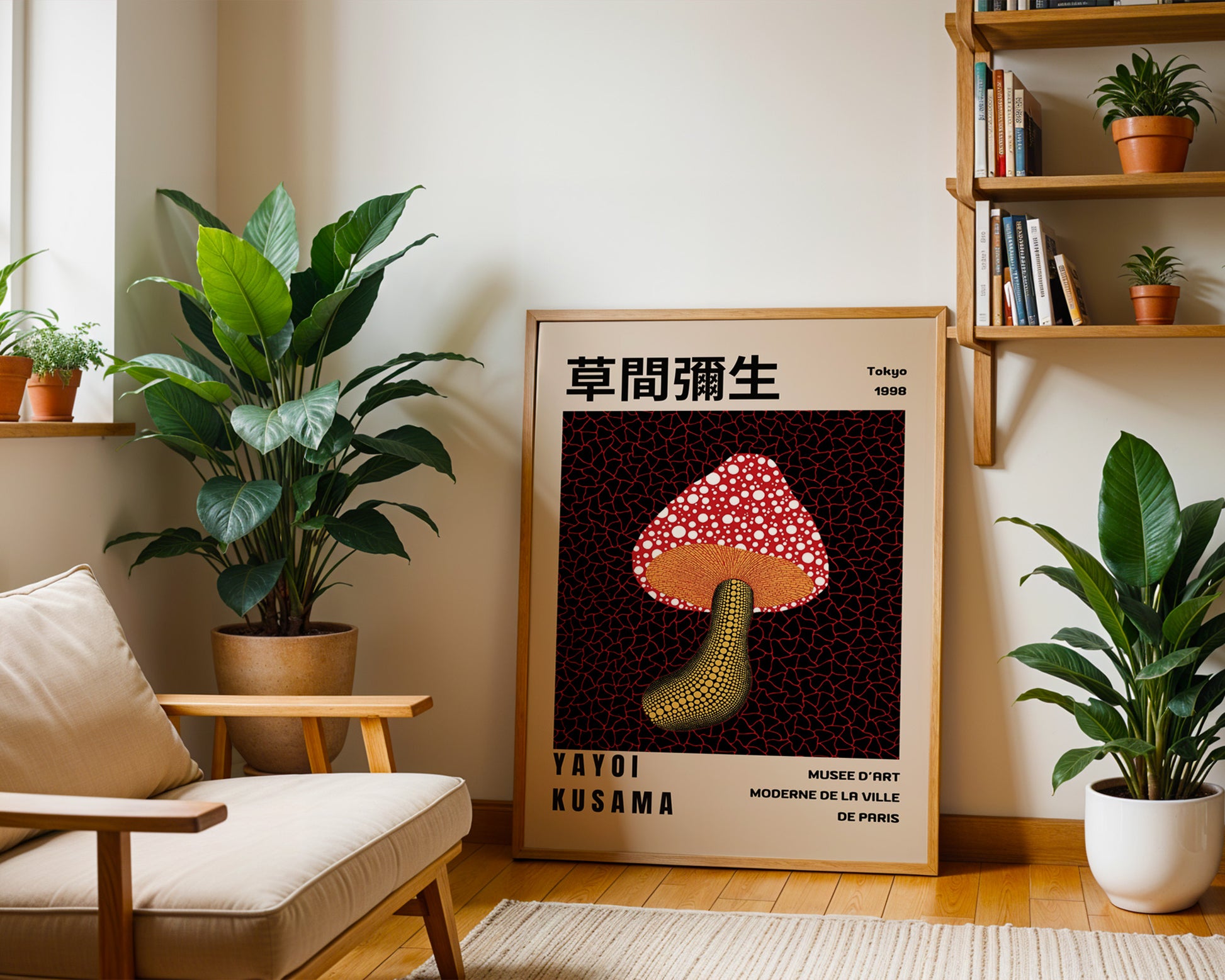 Yayoi Kusama Red Yellow Mushroom Poster - GroovyGrove