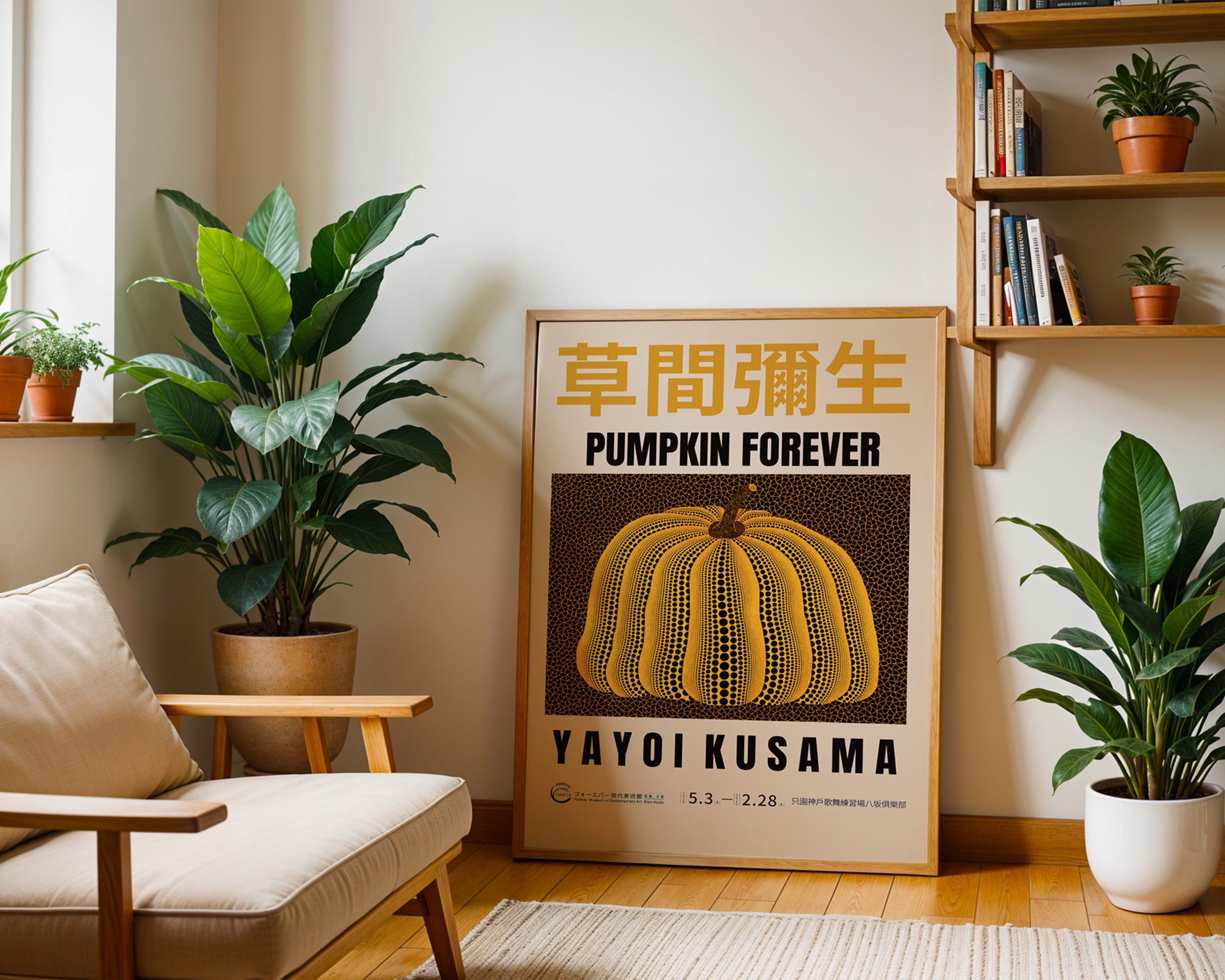 Yayoi Kusama Yellow Dotted Pumpkin Poster - GroovyGrove