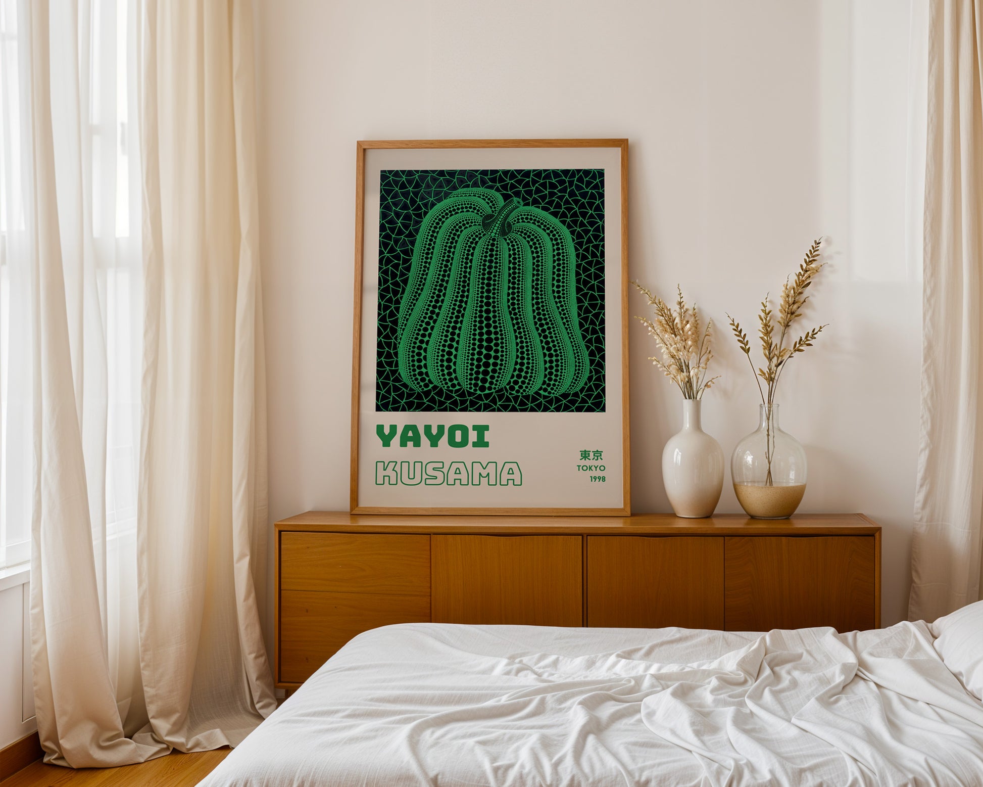 Yayoi Kusama Green Pumpkin Poster - GroovyGrove