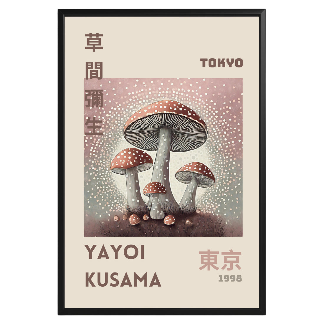 Yayoi Kusama Mushrooms Tokyo 1998 Poster - GroovyGrove