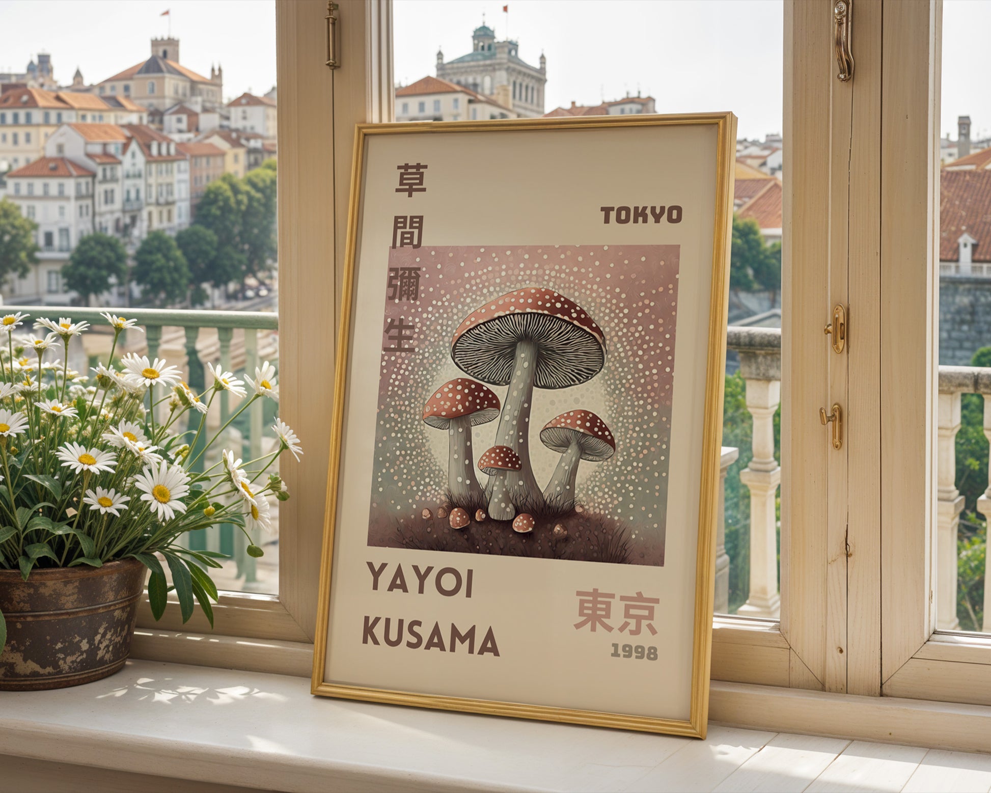 Yayoi Kusama Mushrooms Tokyo 1998 Poster - GroovyGrove