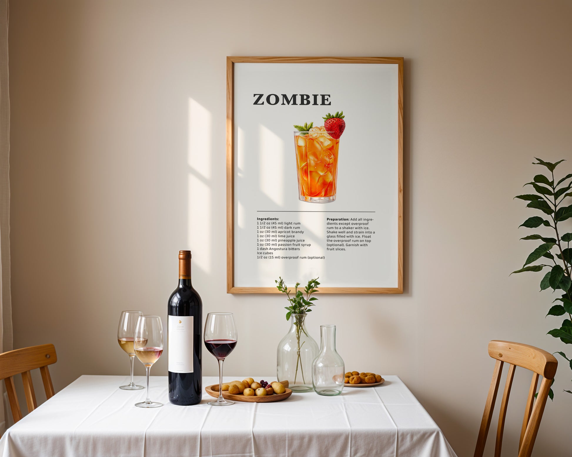 Zombie Cocktail Recipe Poster - GroovyGrove