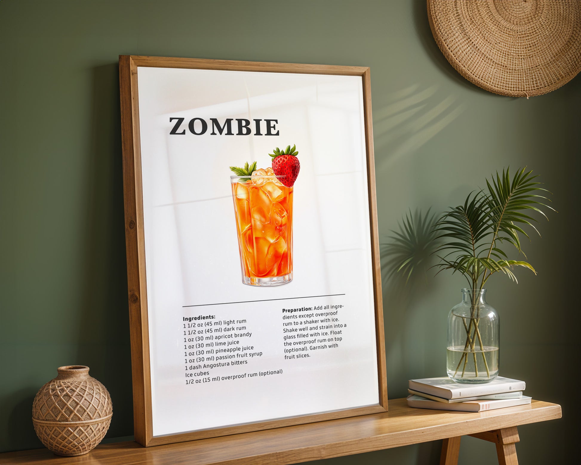 Zombie Cocktail Recipe Poster - GroovyGrove