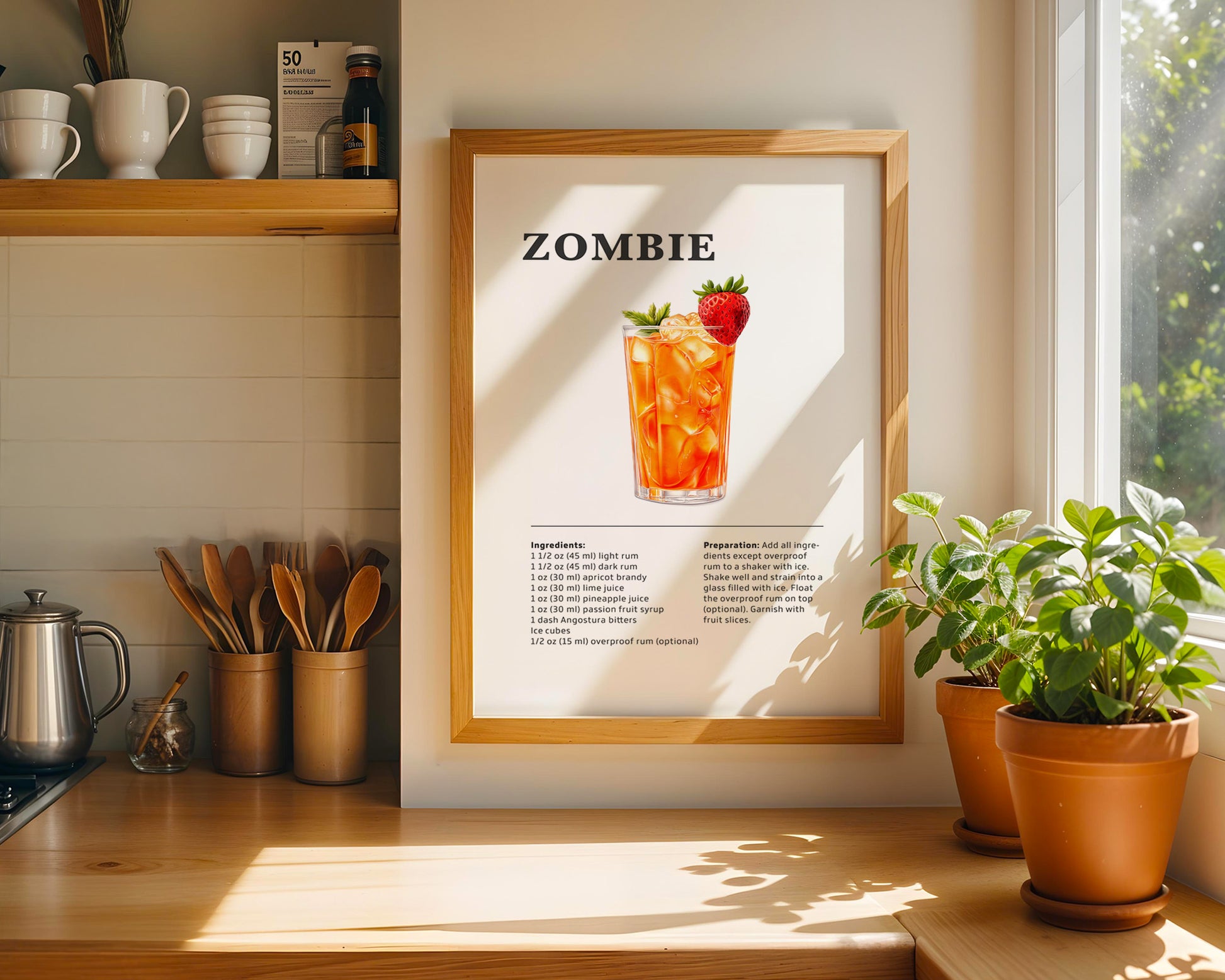 Zombie Cocktail Recipe Poster - GroovyGrove