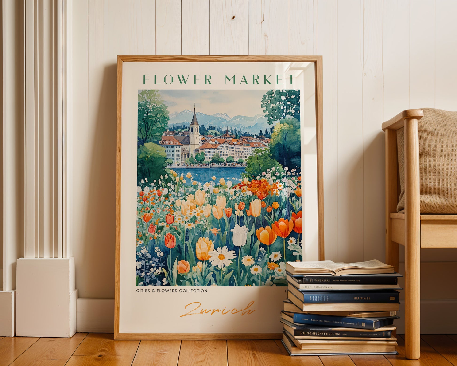 Zurich Switzerland Flower Market Poster - GroovyGrove