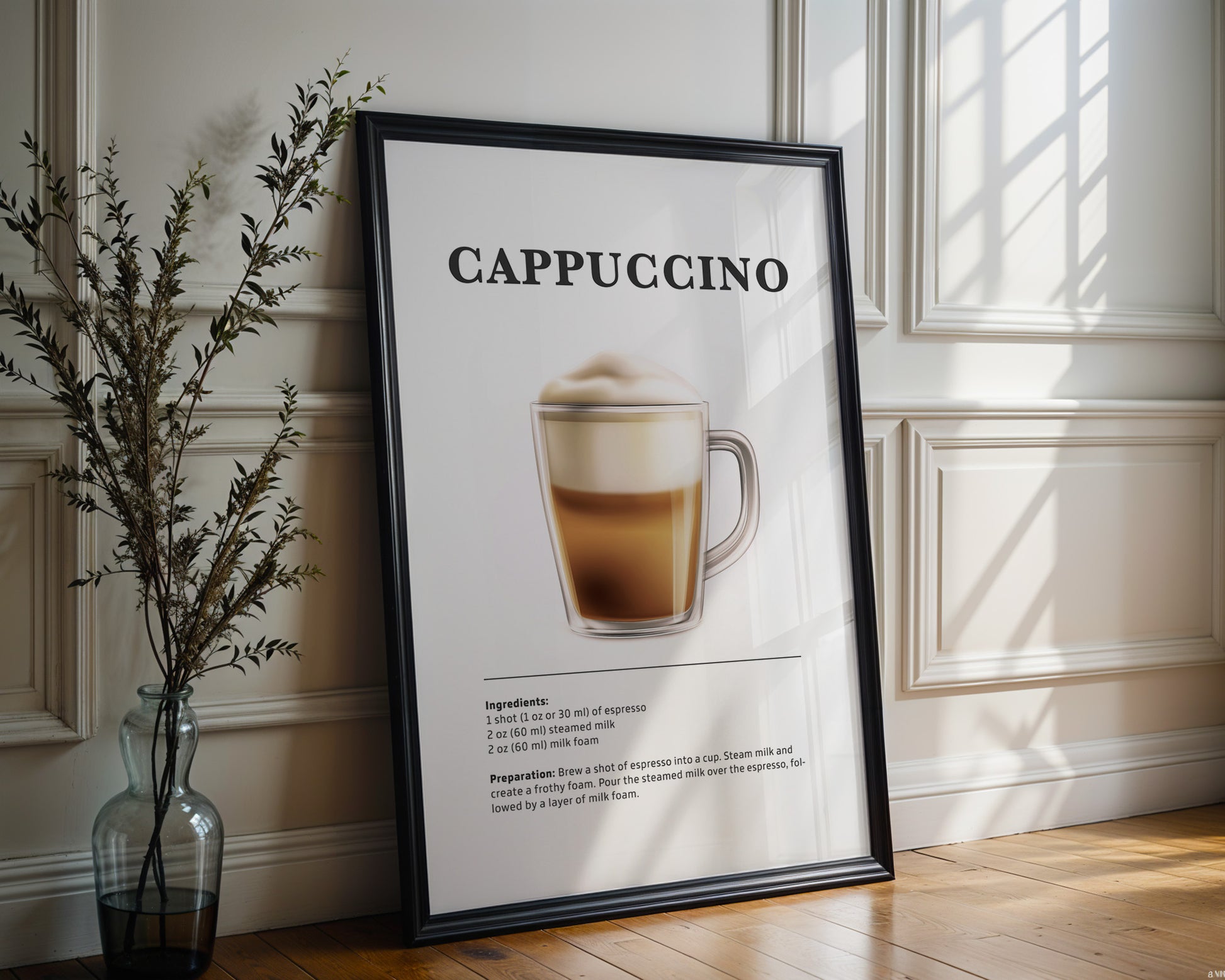 Cappuccino Coffee Recipe Poster - GroovyGrove