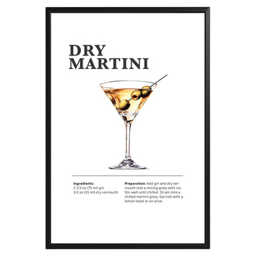 Dry Martini Cocktail Recipe Poster - GroovyGrove