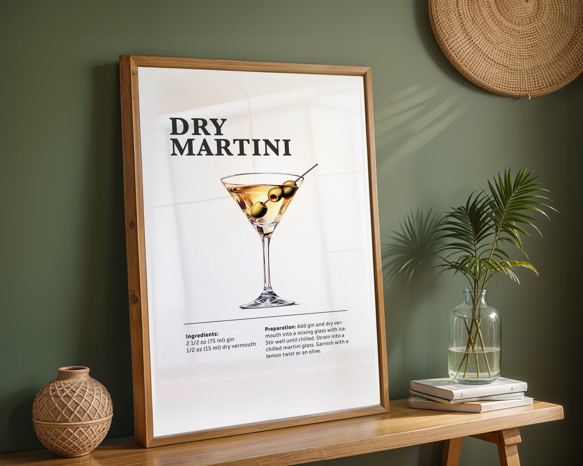 Dry Martini Cocktail Recipe Poster - GroovyGrove