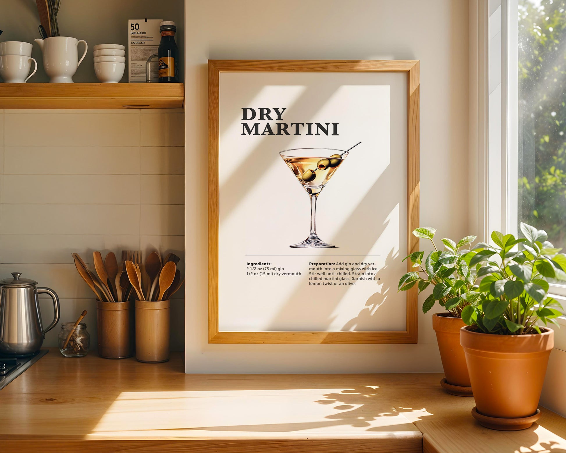 Dry Martini Cocktail Recipe Poster - GroovyGrove