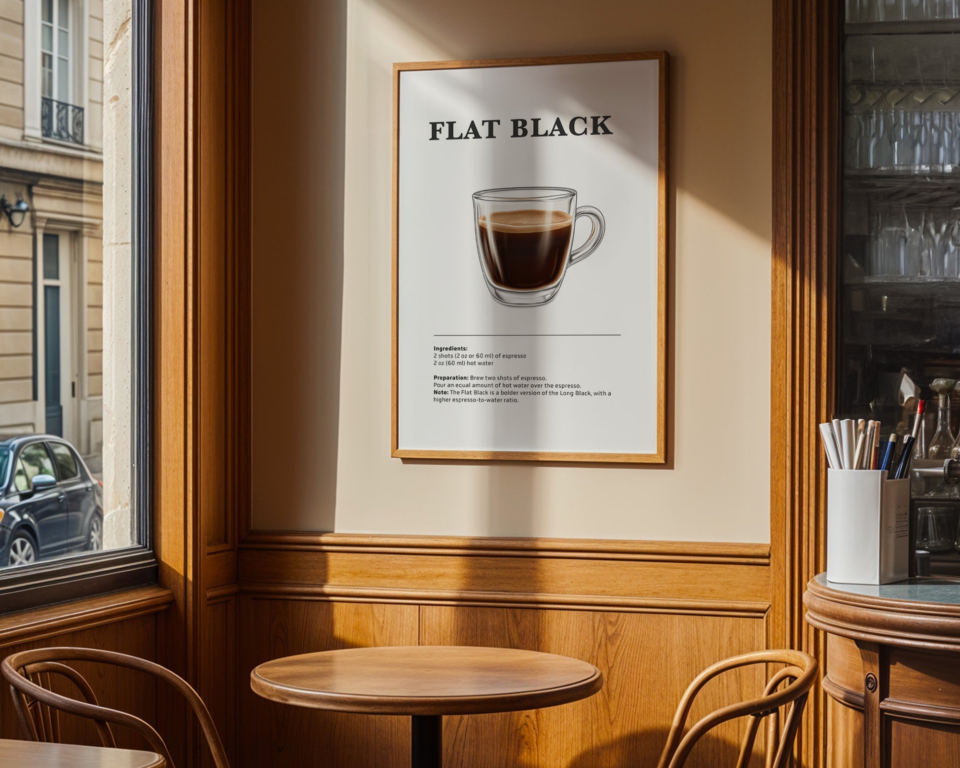 Flat Black Coffee Recipe Poster - GroovyGrove