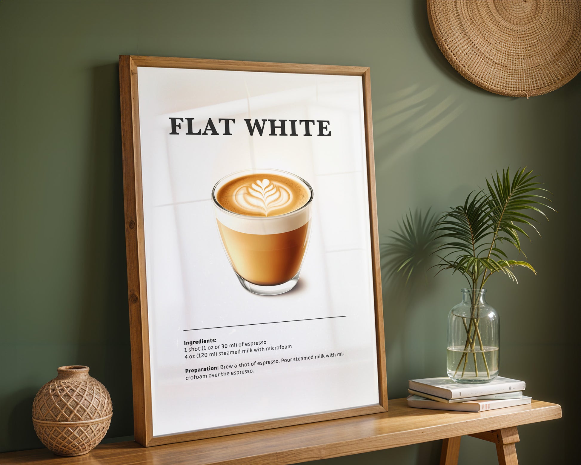 Flat White Coffee Recipe Poster - GroovyGrove