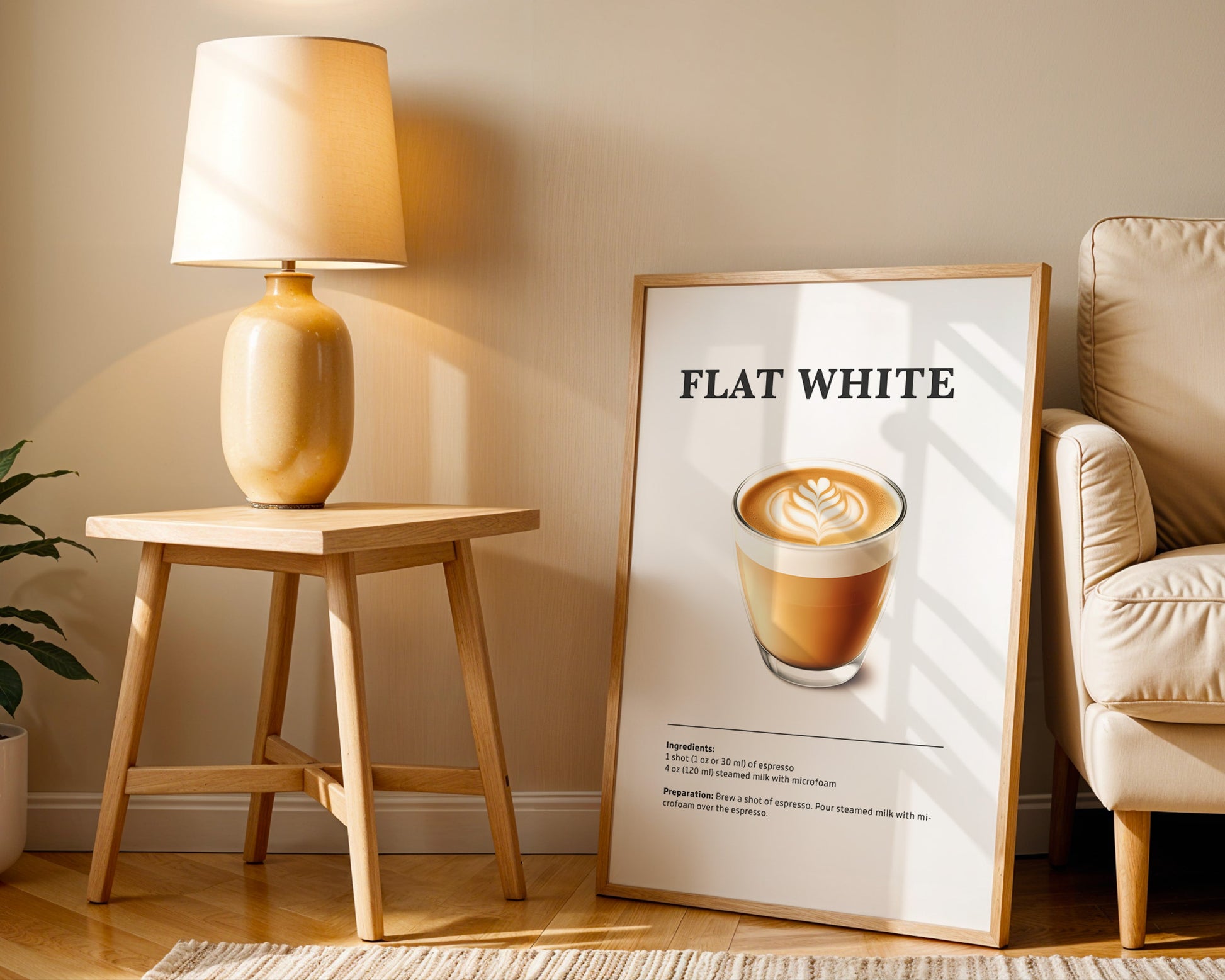 Flat White Coffee Recipe Poster - GroovyGrove