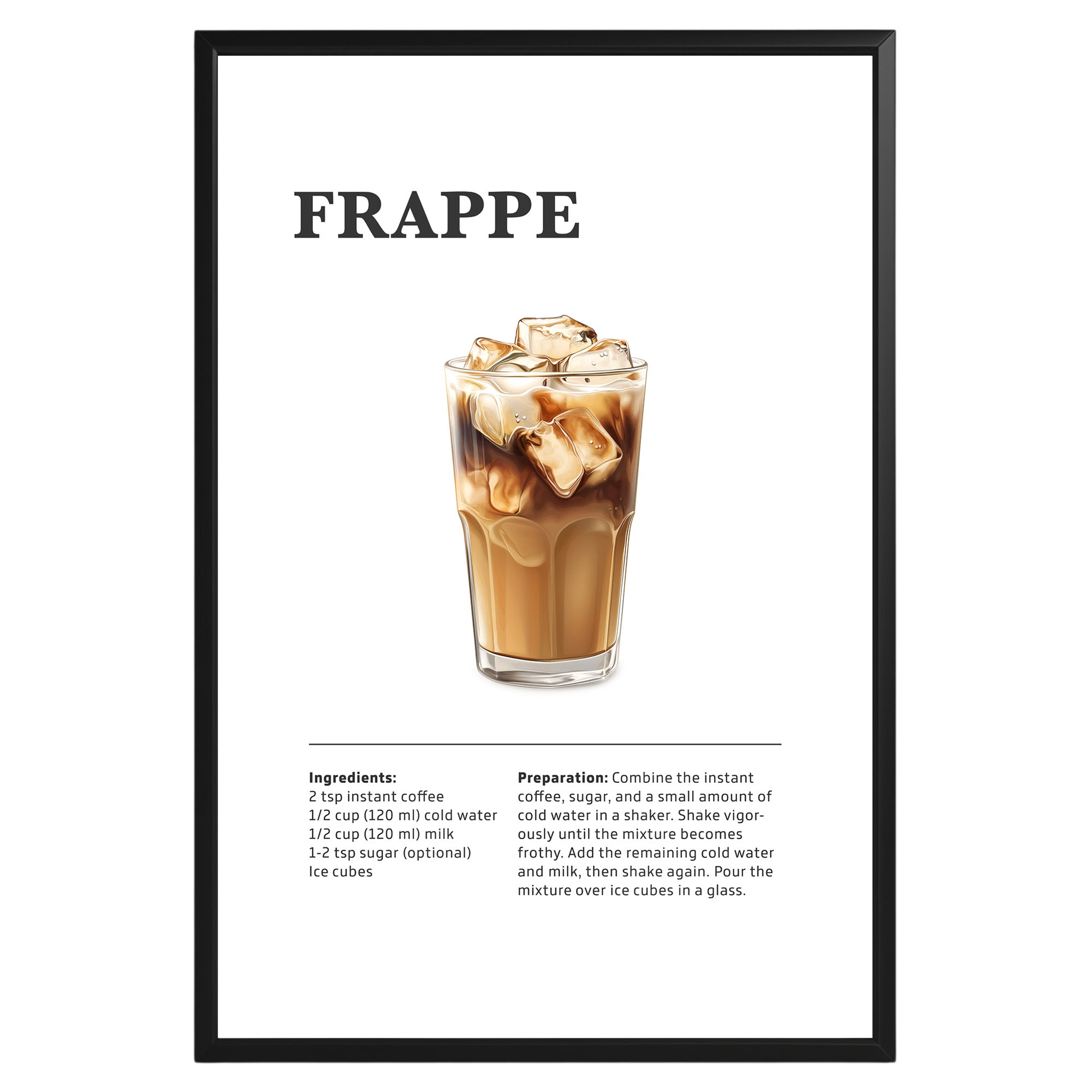 Frappe Coffee Recipe Poster - GroovyGrove