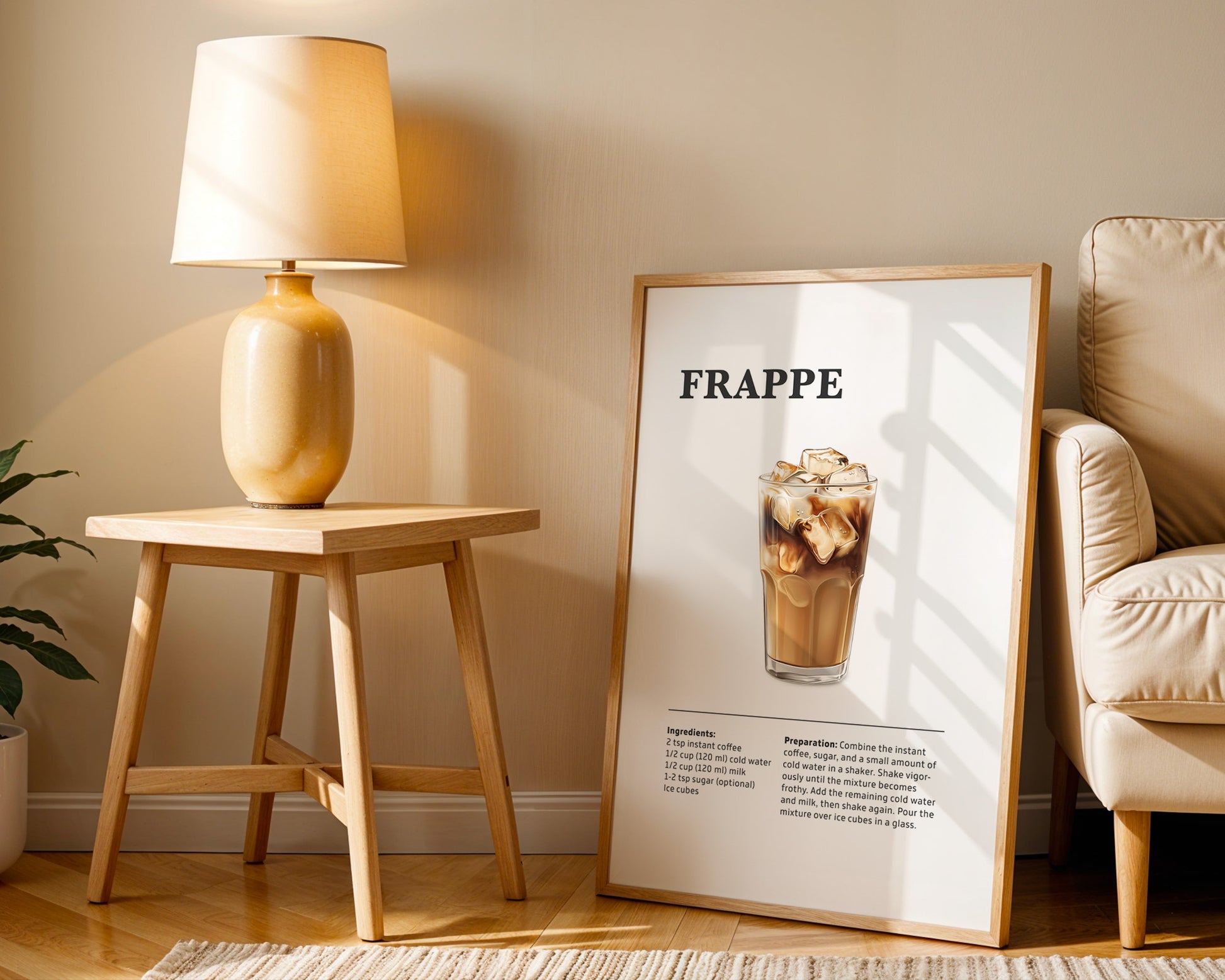 Frappe Coffee Recipe Poster - GroovyGrove