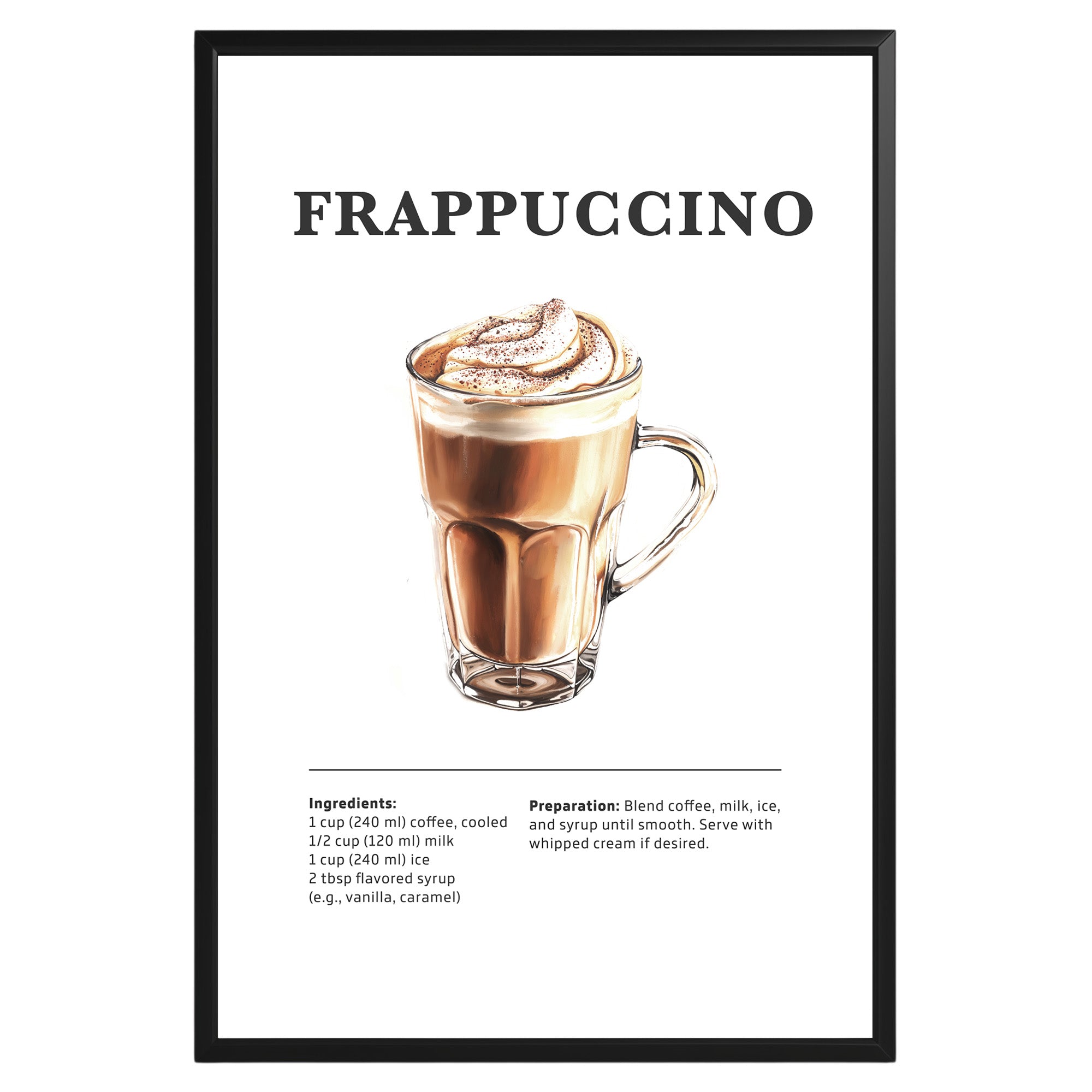 Frappuccino Coffee Recipe Poster - GroovyGrove