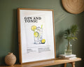 Gin and tonic Cocktail Recipe Poster - GroovyGrove