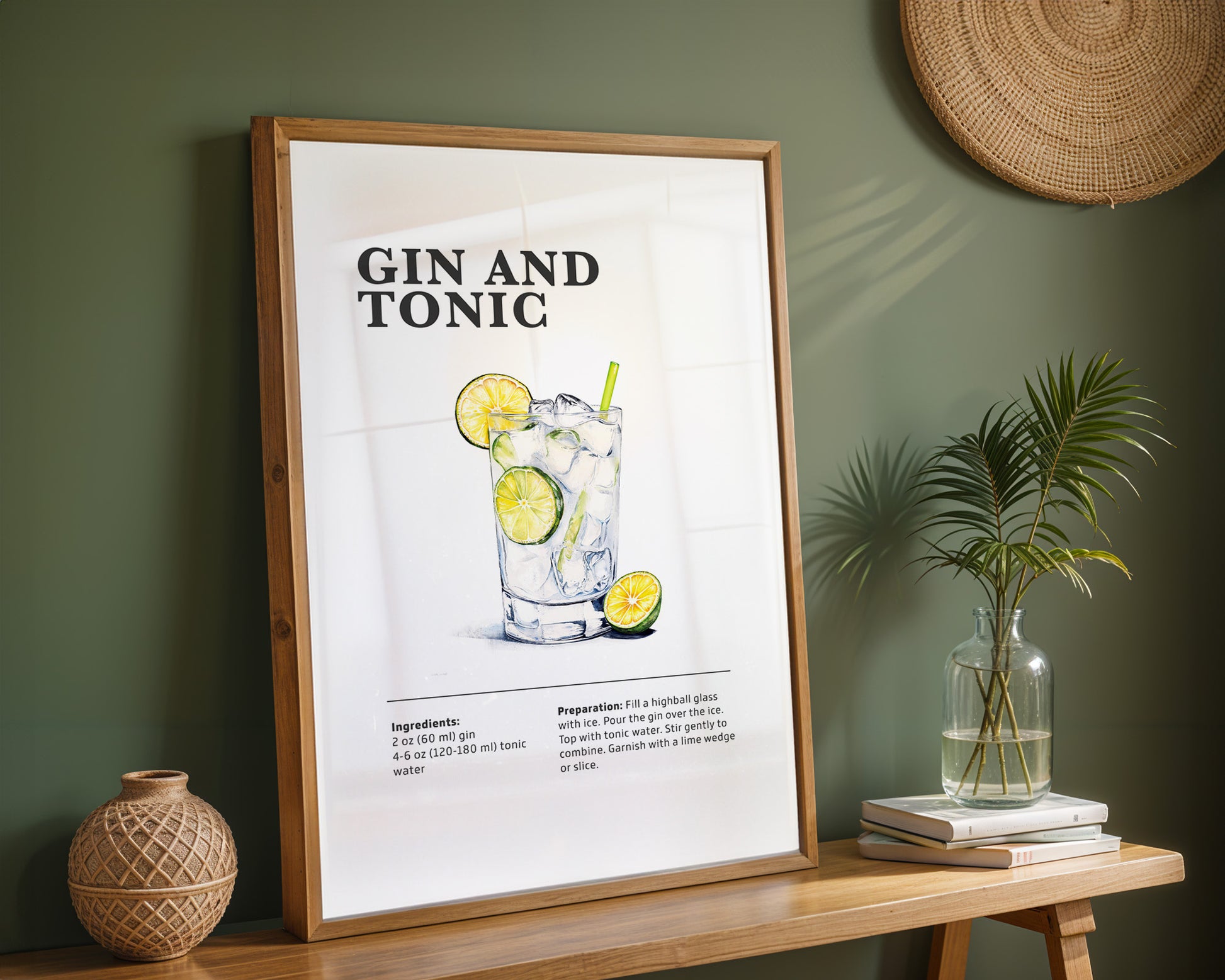 Gin and tonic Cocktail Recipe Poster - GroovyGrove