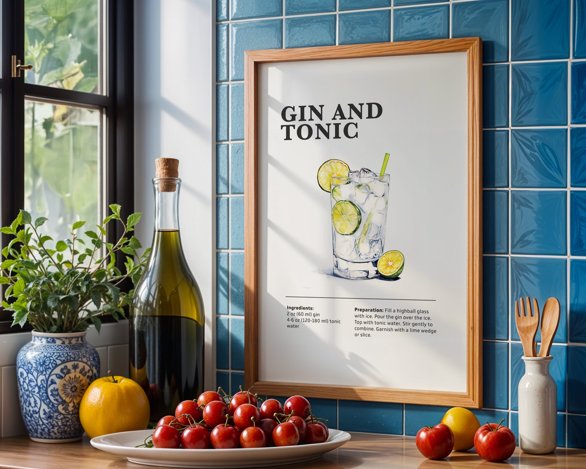 Gin and tonic Cocktail Recipe Poster - GroovyGrove