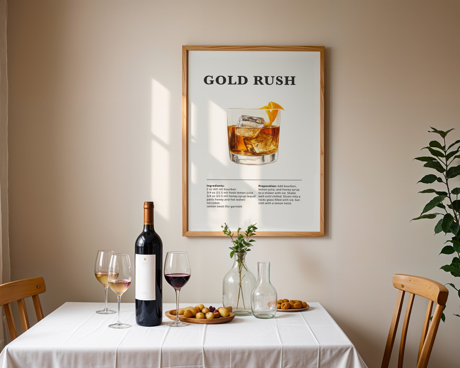 Gold Rush Cocktail Recipe Poster - GroovyGrove