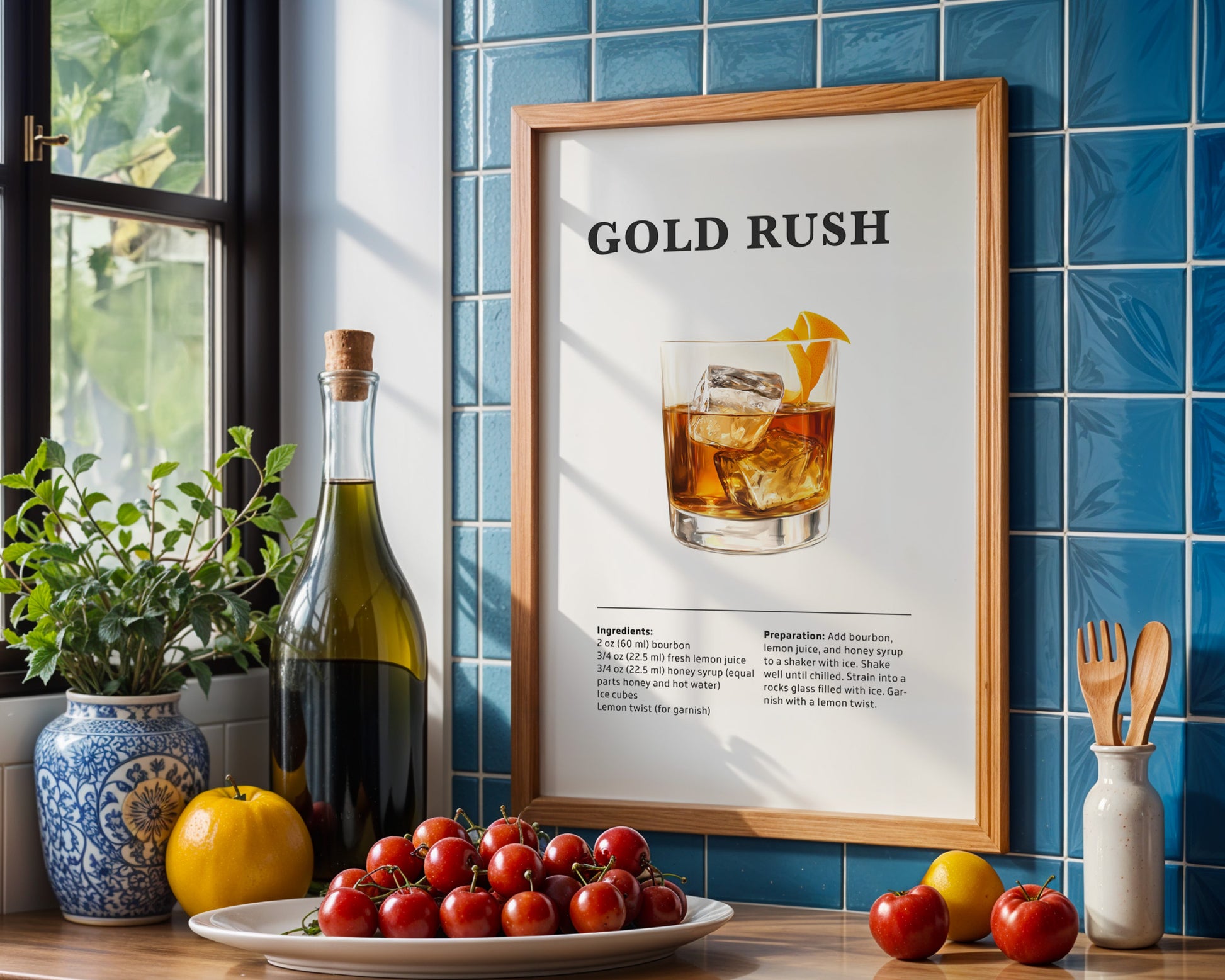 Gold Rush Cocktail Recipe Poster - GroovyGrove