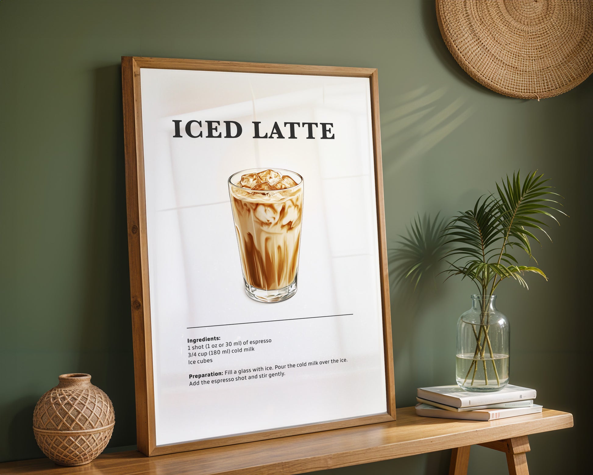 Iced Latte Coffee Recipe Poster - GroovyGrove