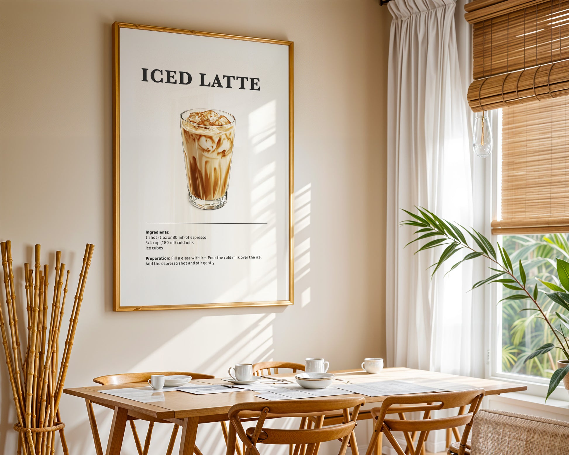 Iced Latte Coffee Recipe Poster - GroovyGrove