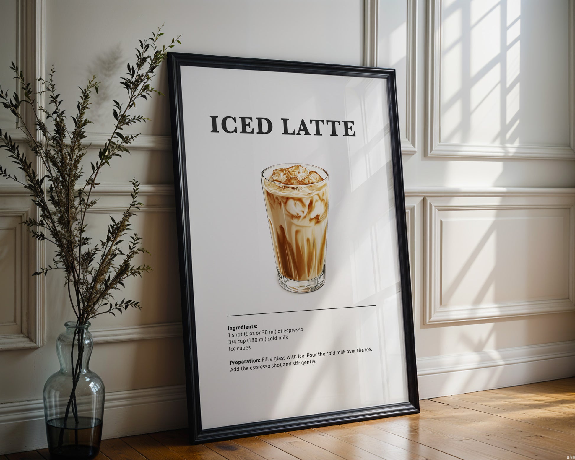 Iced Latte Coffee Recipe Poster - GroovyGrove