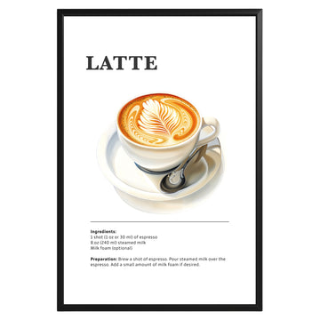 Latte Coffee Recipe Poster - GroovyGrove