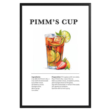 Pimm's Cup Cocktail Recipe Poster - GroovyGrove