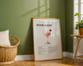 Pink Lady Cocktail Recipe Poster - GroovyGrove