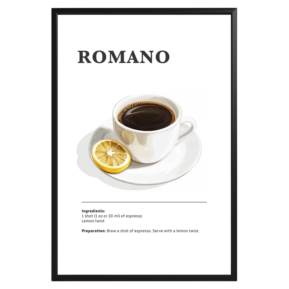 Romano Coffee Recipe Poster - GroovyGrove