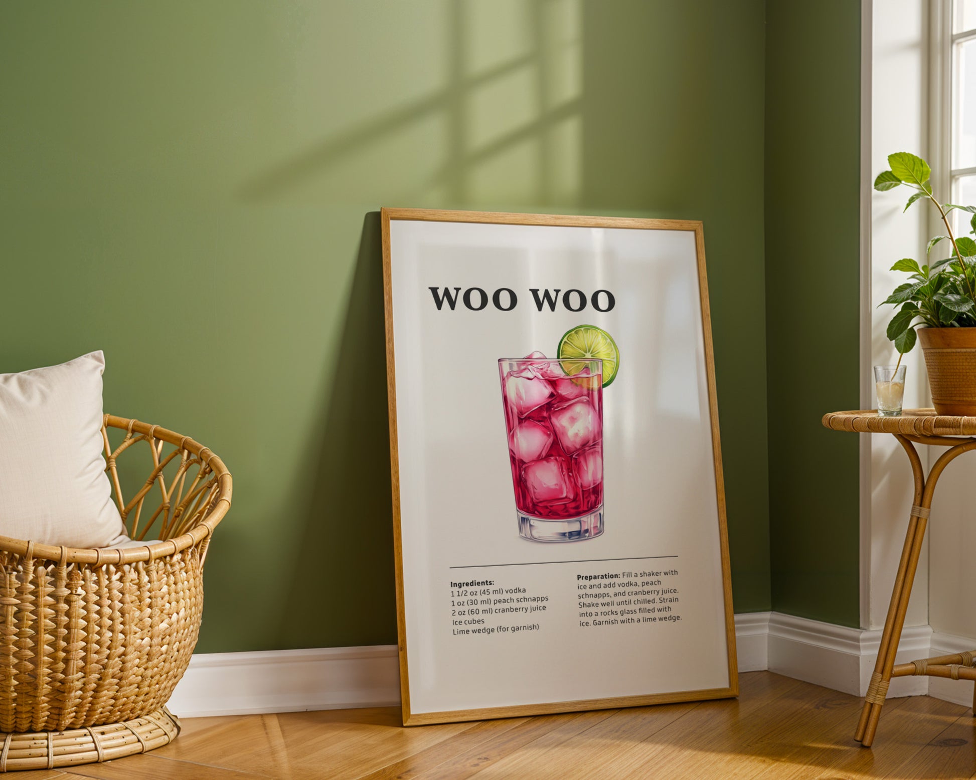 Woo Woo Cocktail Recipe Poster - GroovyGrove